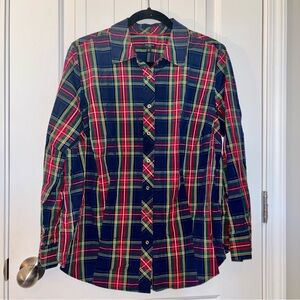 Talbots Women’s Plaid Shirt - Red, Green, Blue